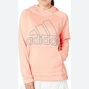 Adidas Women's Team Issue Badge of Sport Textured Hoodie, Pink, Large, NWT